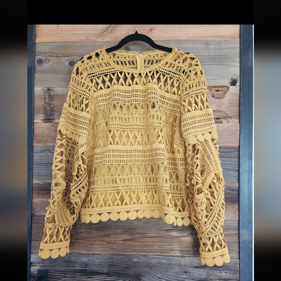 A. MOSS BOHO CROCHET FEMINE LACE BLOUSE TOP Size M Like New - Picture 1 of 2